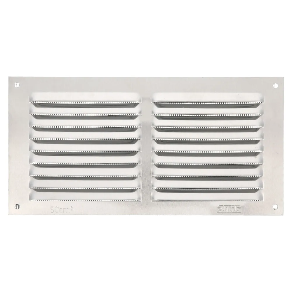ALUMINIUM VENTILATION WITH NET 100x200mm SILVER
