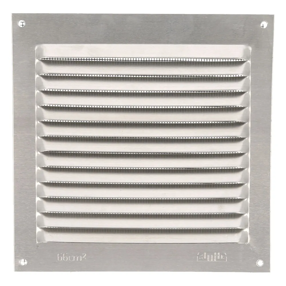 ALUMINIUM VENTILATION WITH NET 150x150mm SILVER