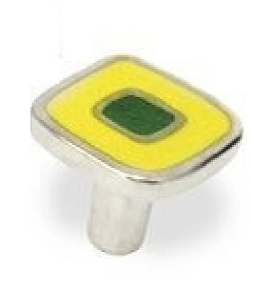 CABINET KNOB  art.:24064 YELLOW/GREEN