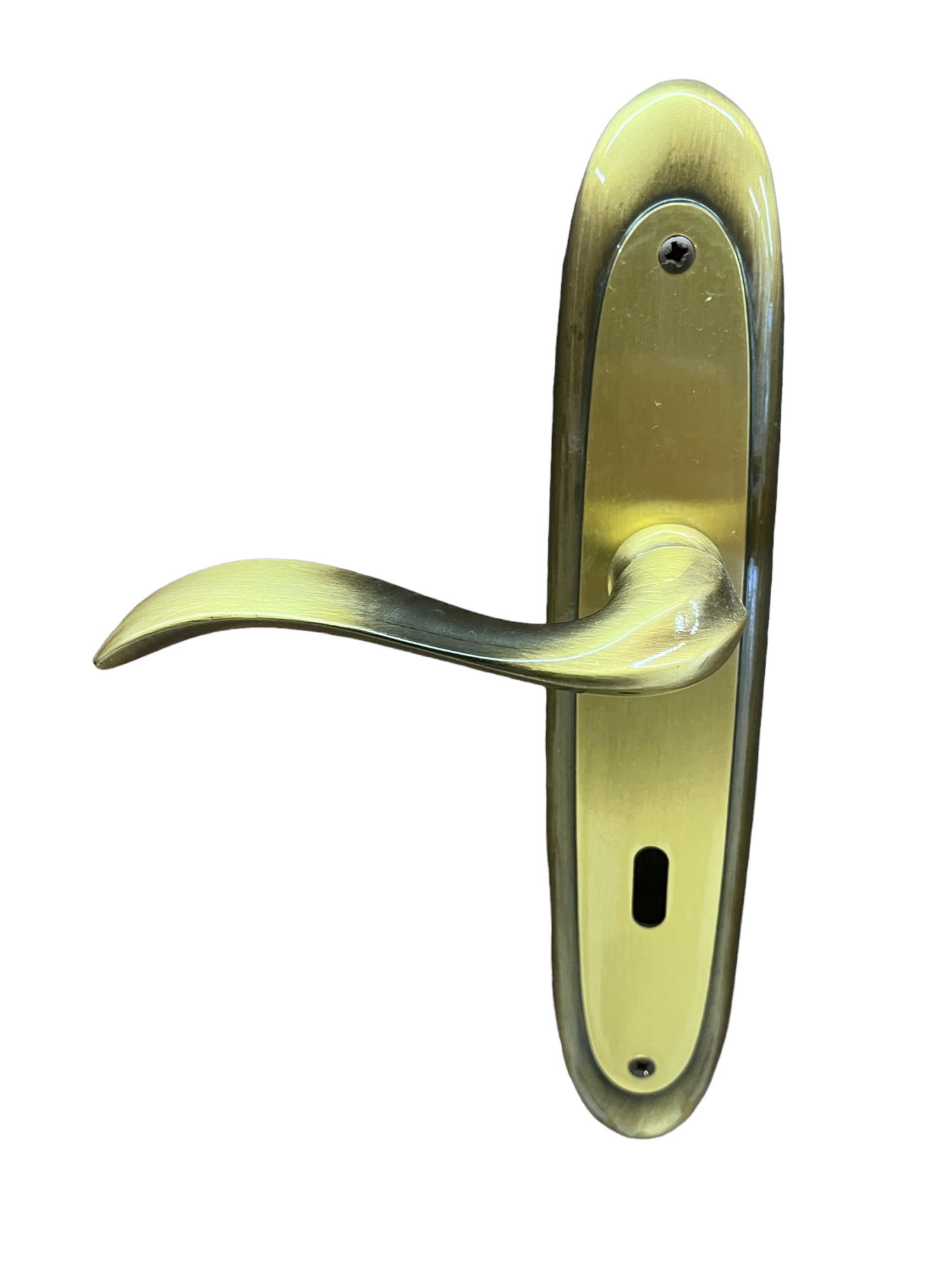 DOOR HANDLE on PLATE art.: 9050 BRASS