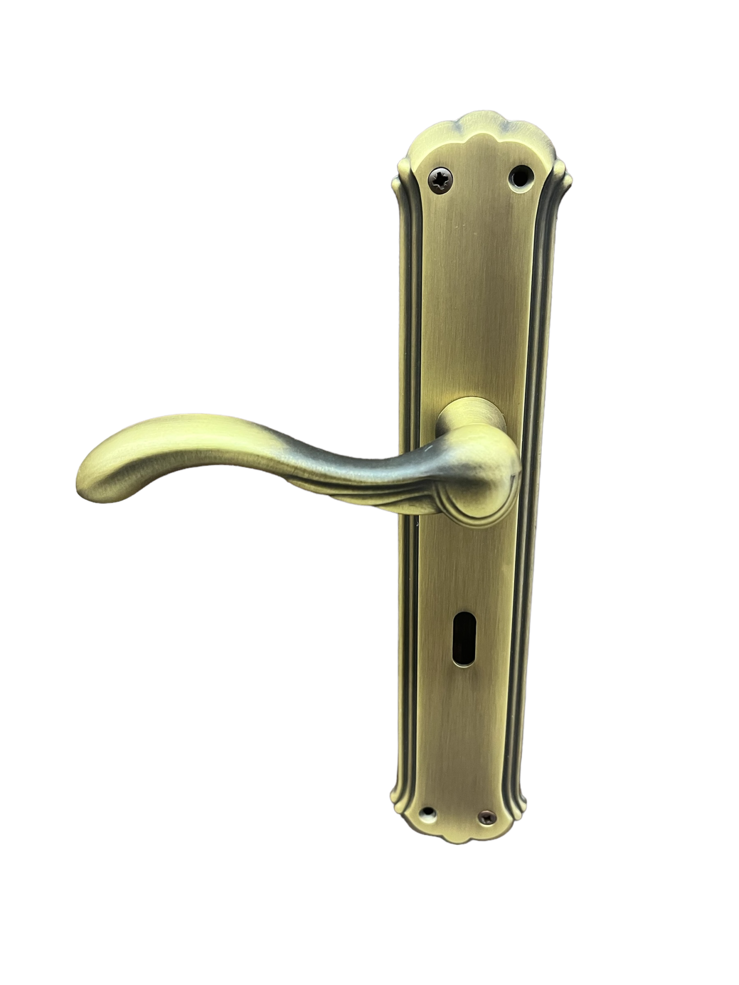 DOOR HANDLE on PLATE art.: 7676 MAT BRASS