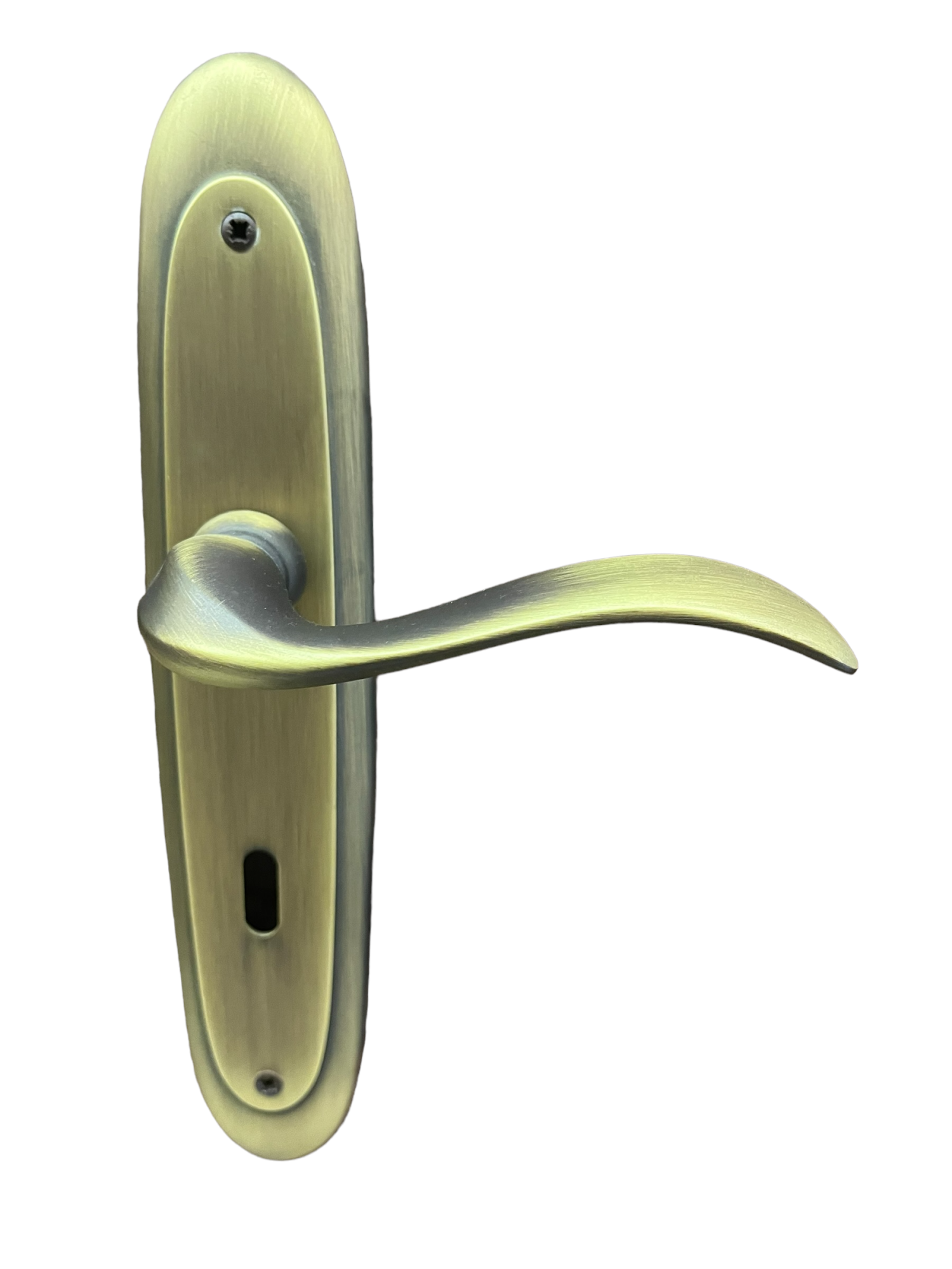DOOR HANDLE on PLATE art.: 9050 MAT BRASS