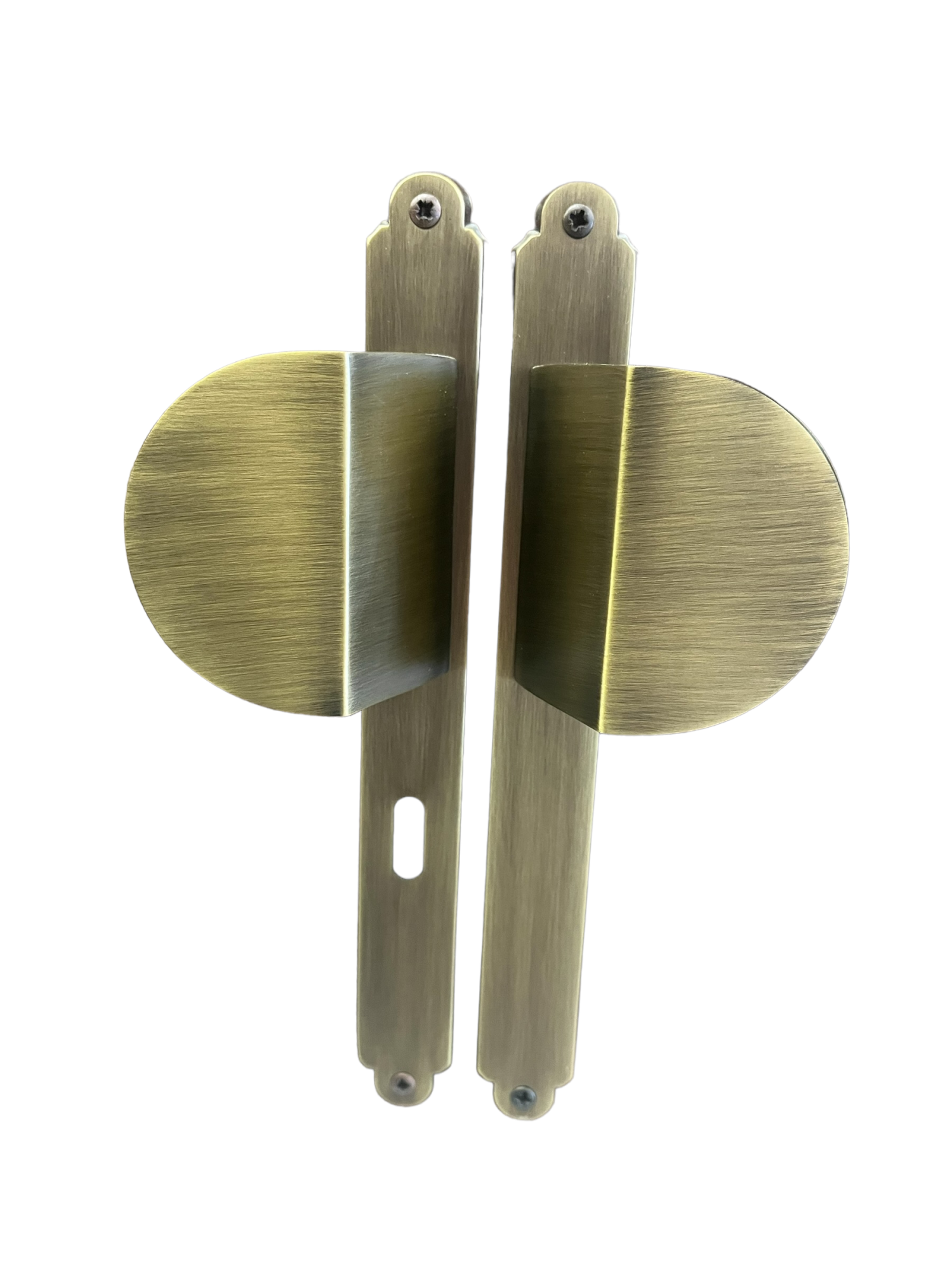 PULL HANDLE ON PLATE COBA art.: 655-J BRASS MAT