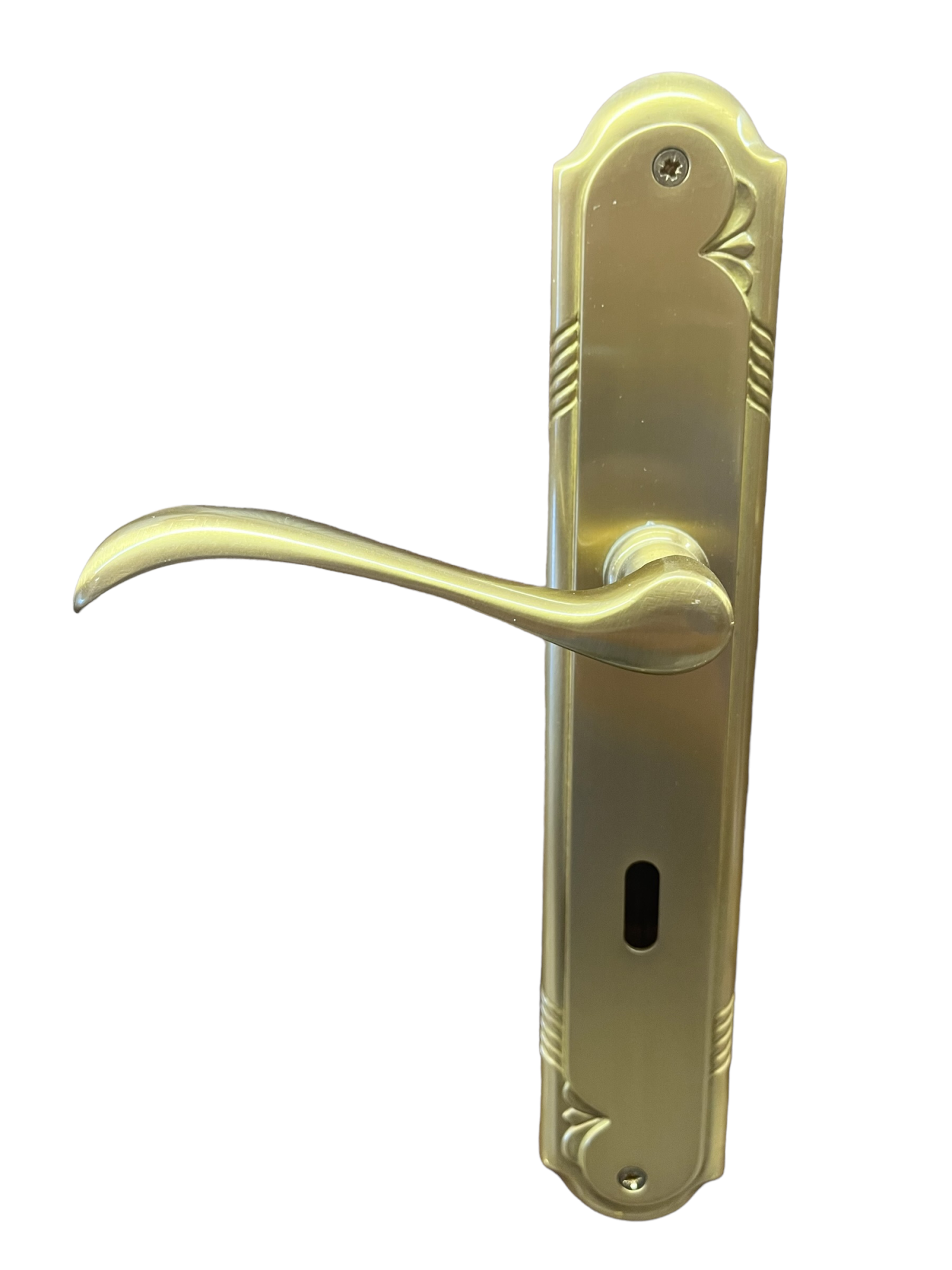 DOOR HANDLE ON PLATE COBA art.: 740 GOLD MAT