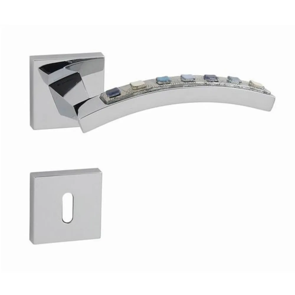 DOOR HANDLE - MOMA/05 - CHROME with glass inserts