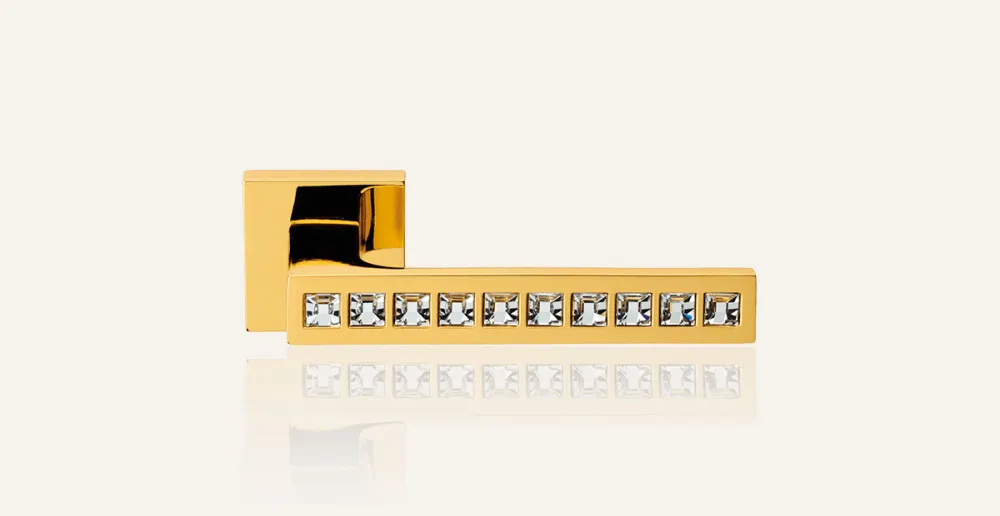 DOOR HANDLE - REFLEX - GOLD PLATED / with Swarovski® crystals