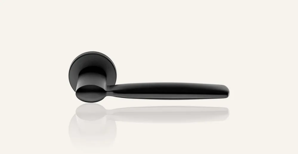 DOOR HANDLE - SPRING - BLACK MAT c/w BATHROOM INDICATOR