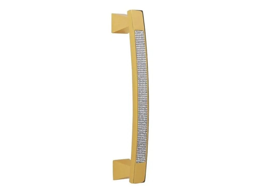 PULL HANDLE – PROFILO MESH - GOLD PLATED / with Swarovski® crystals