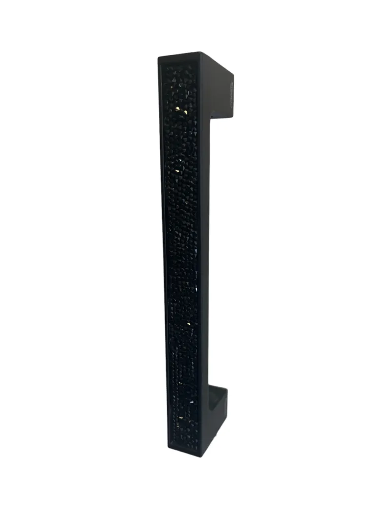 PULL HANDLE – ZEN ROCKS - BLACK MAT / with black Swarovski® elements