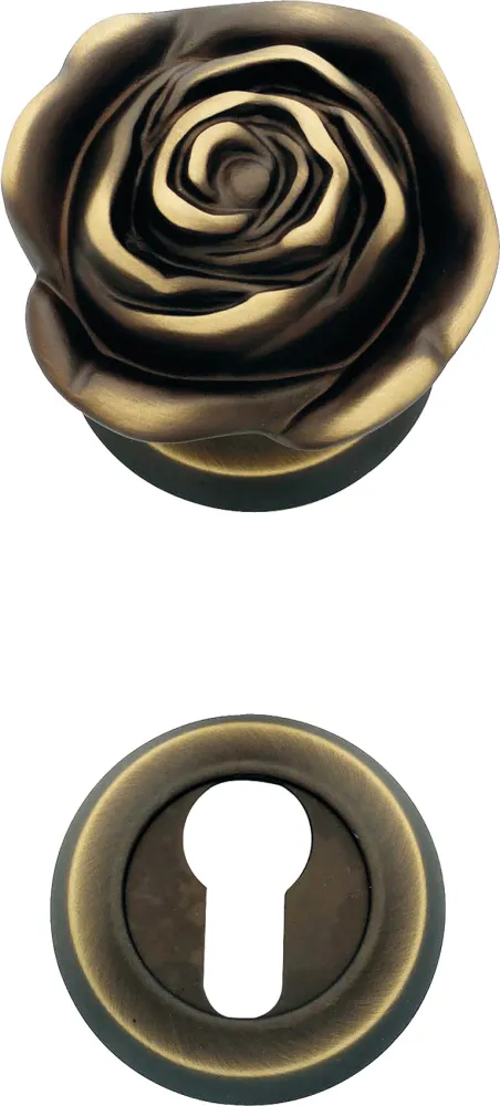DOOR KNOB - ROSE - BRASS MAT (TURNABLE)
