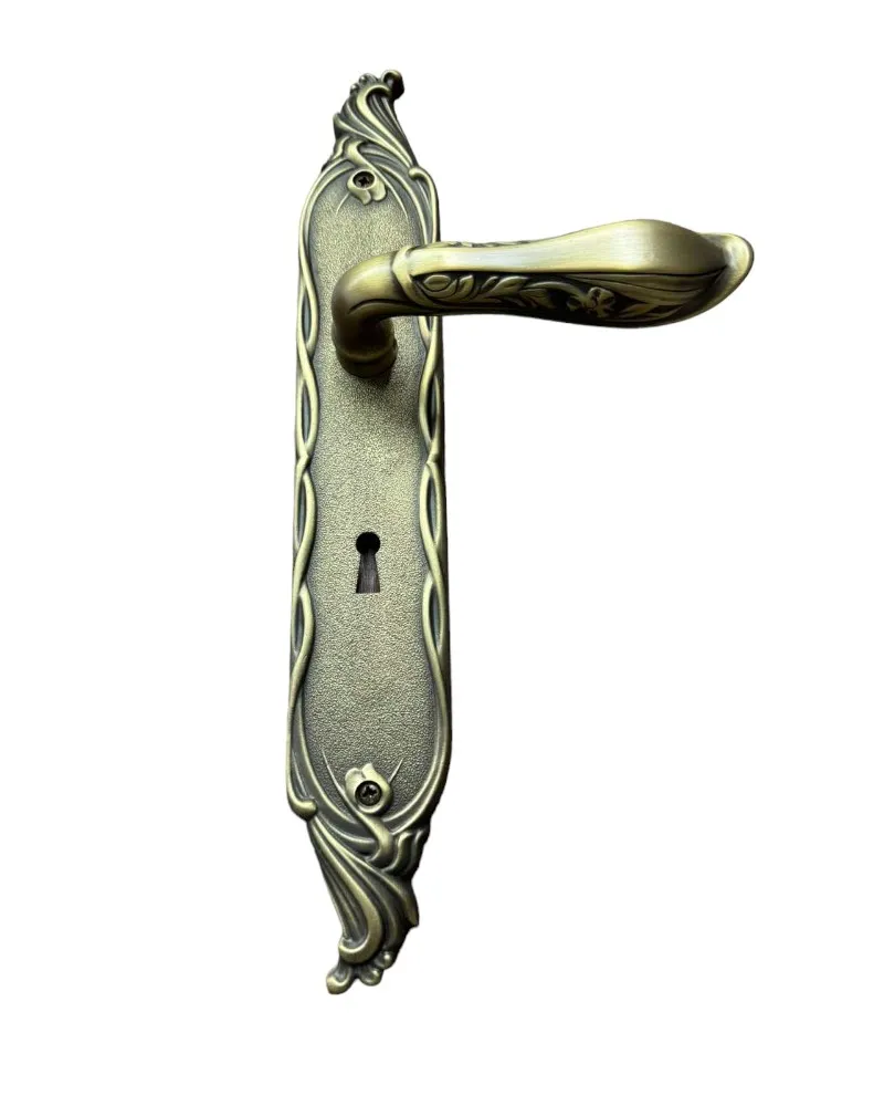DOOR HANDLE ON PLATE - LIBERTY - BRASS MAT