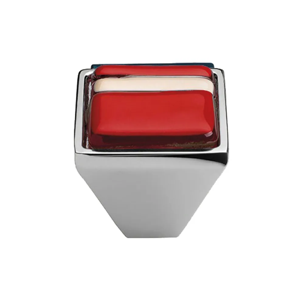 CABINET KNOB - BRERA / 21 - CHROME / with glass inserts