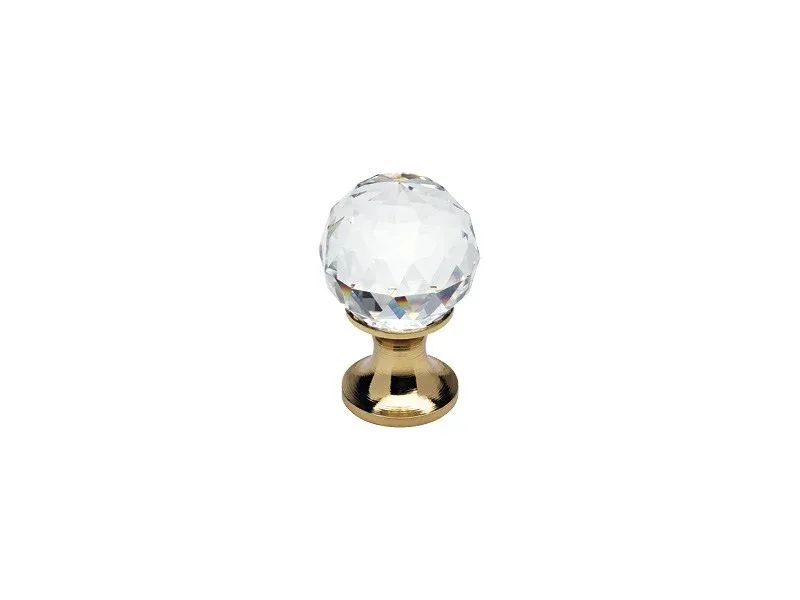 CABINET KNOB - CRYSTAL 20mm - GOLD
