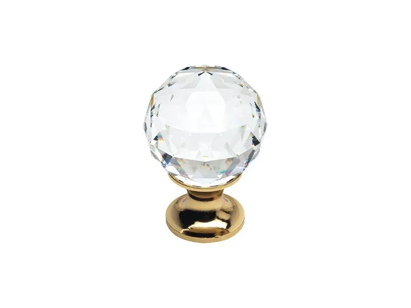 CABINET KNOB - CRYSTAL 30mm - GOLD