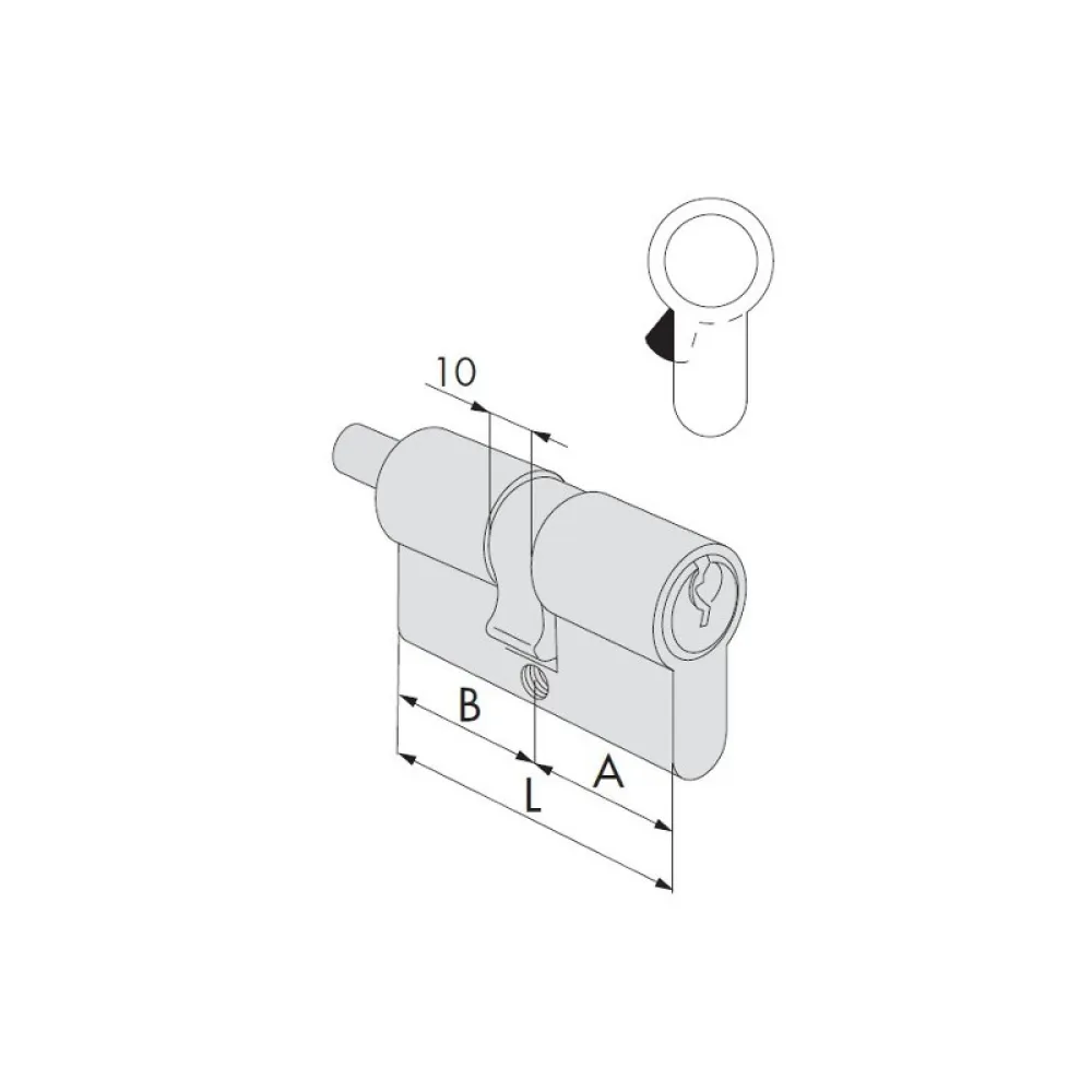 CYLINDER WITH THUMB TURN SHAFT 30-30
