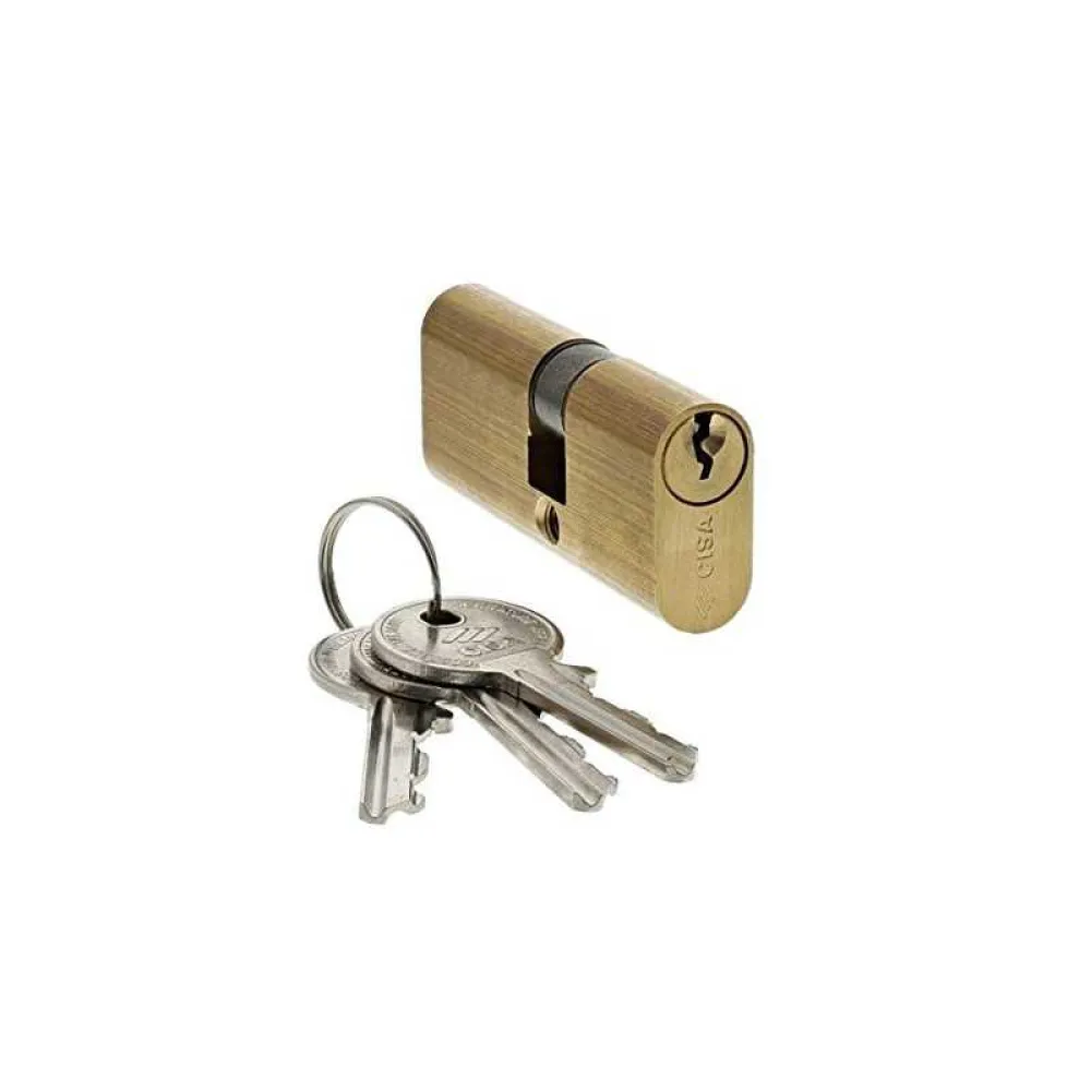 CISA LOCKING LINE OVAL CYLINDER 28-28 BRASS