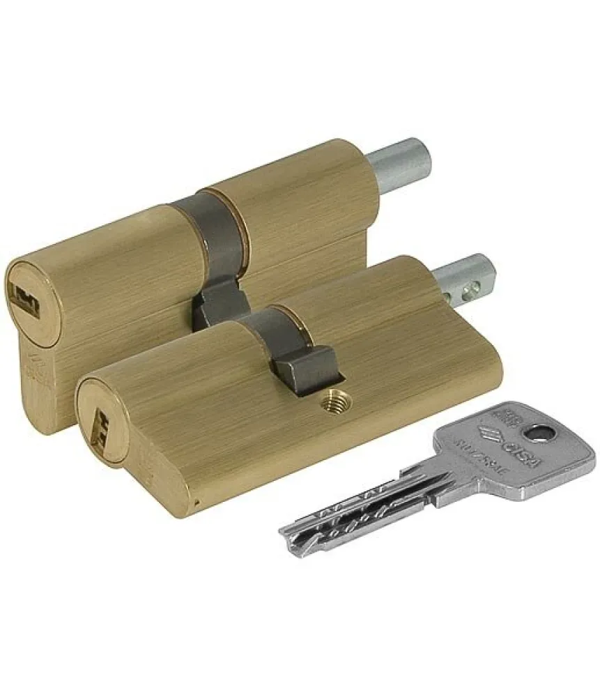 SECURITY CYLINDER WITH THUMB TURN SHAFT 30-30 BRASS