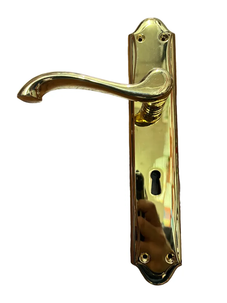 DOOR HANDLE ON PLATE art.: 340 GOLD PLATED