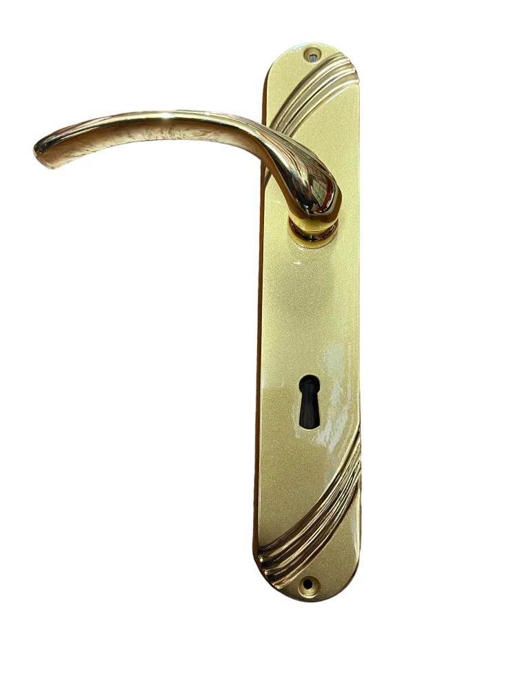 DOOR HANDLE ON PLATE art.: 417 ORO GRAFILADO