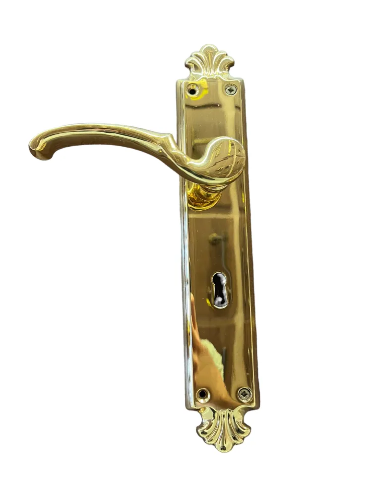 DOOR HANDLE ON PLATE art.: 490 GOLD PLATED