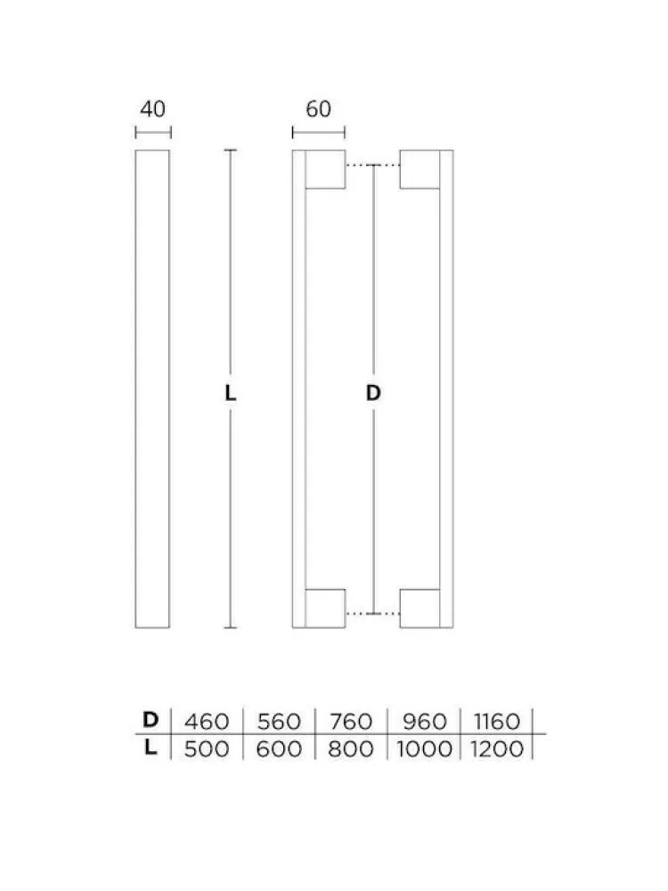 PULL HANDLE CONVEX art.: 989P L=1400mm LIGHT GOLD MAT