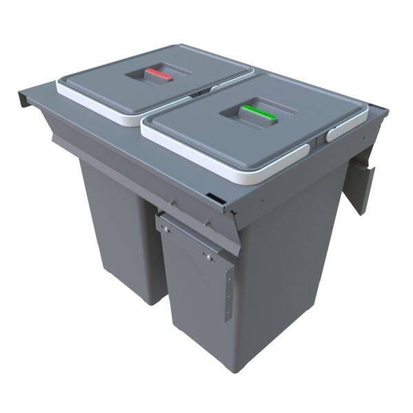 WASTE BIN SQUARE - W=45cm - 2x24Lt - SUITABLE FOR BLUM TANDEMBOX