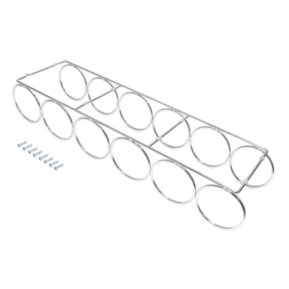 Bottle rack for furniture, variable fastening, 6 spaces, steel, chrome-plated