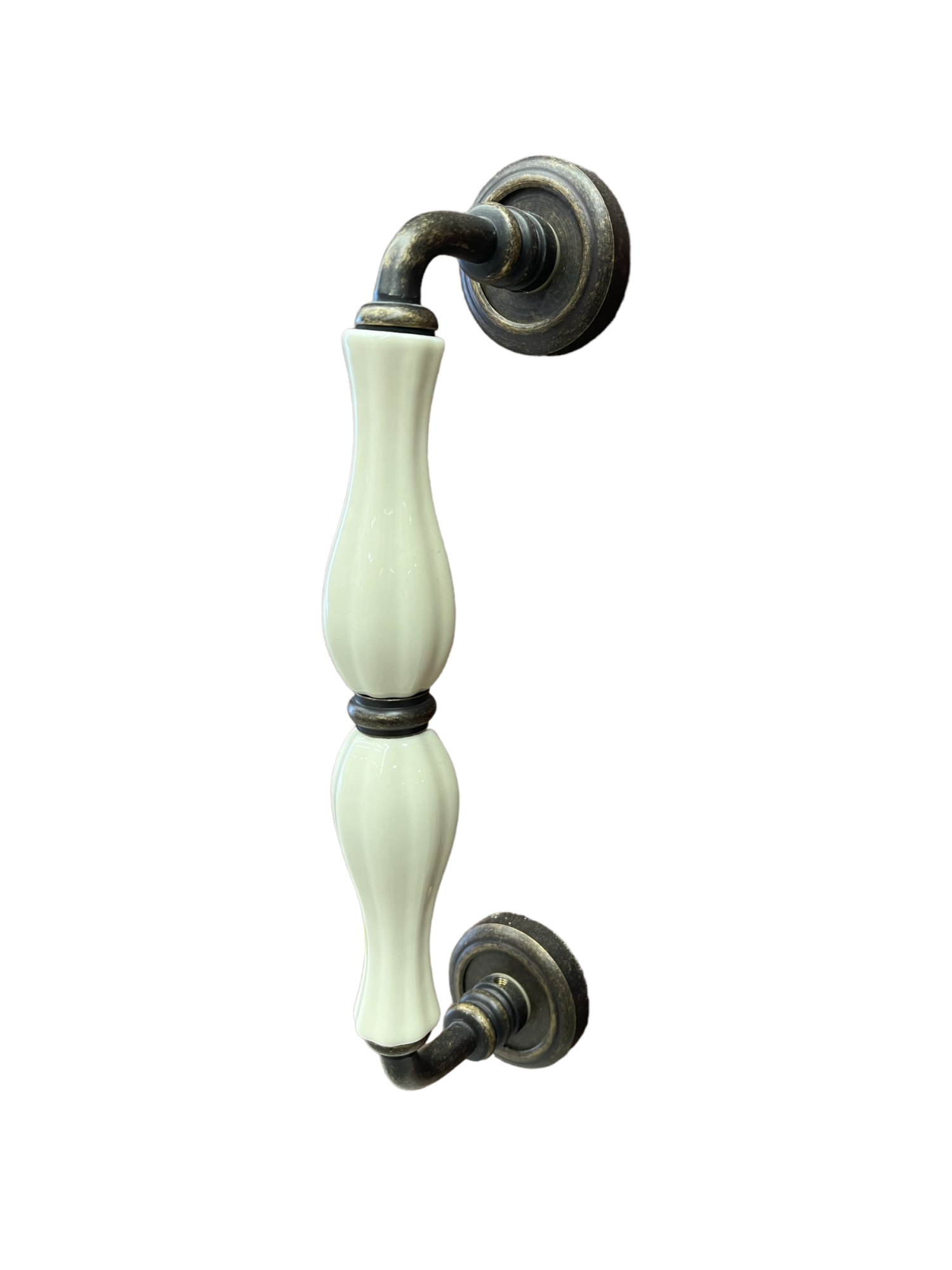 PULL HANDLE FBA/INES ANTIQUE BRASS / PORCELAIN