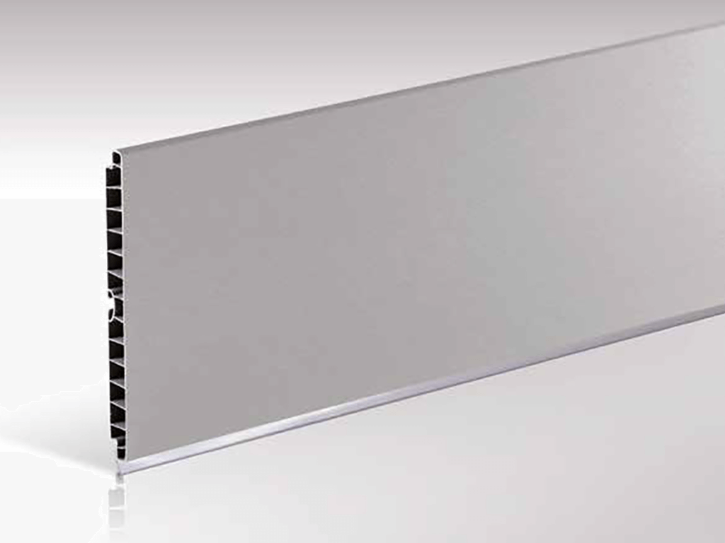 Plinth Panel, PVC, Silver finish, H=120mm, L=4000mm