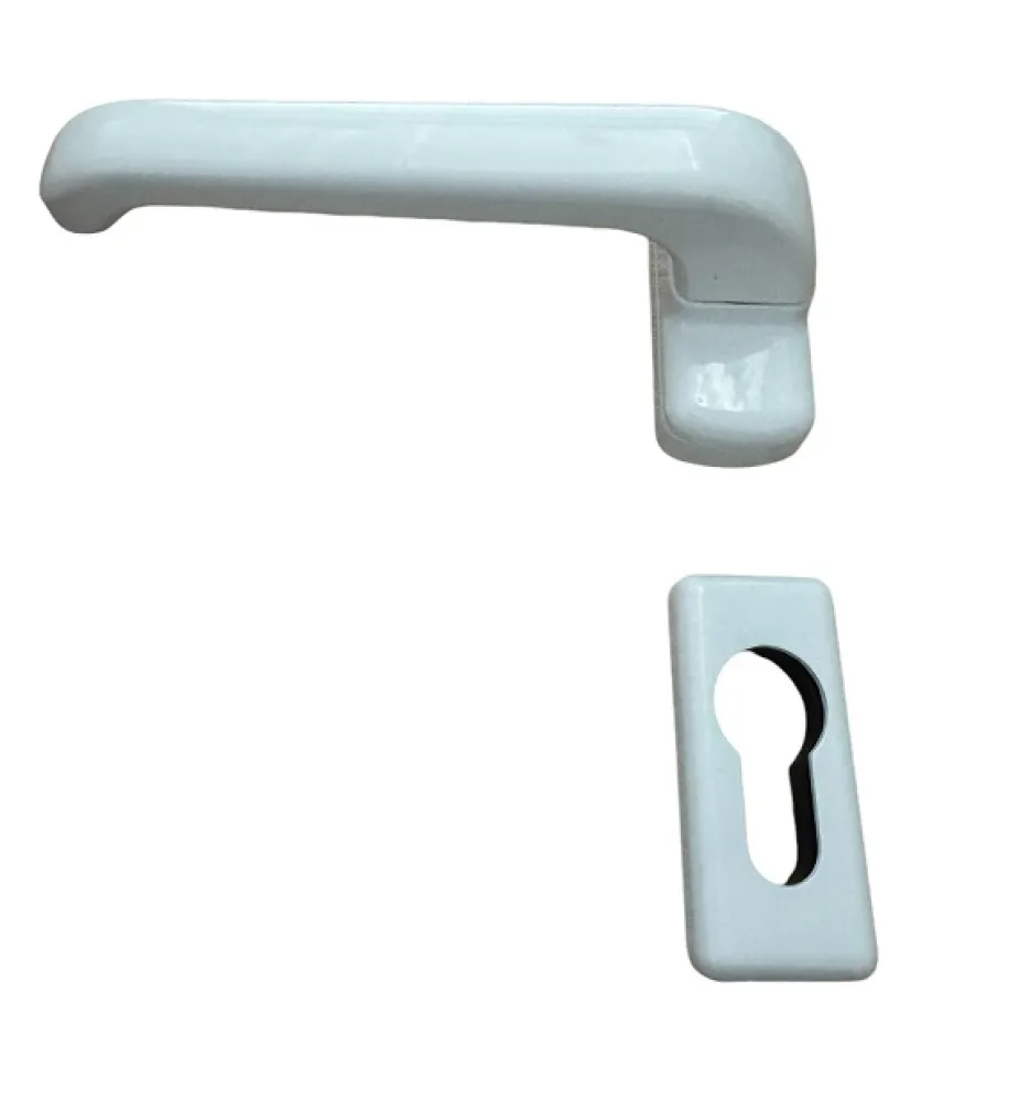 HANDLE ON NARROW ROSE FOR ALUMINIUM DOORS WHITE (set)