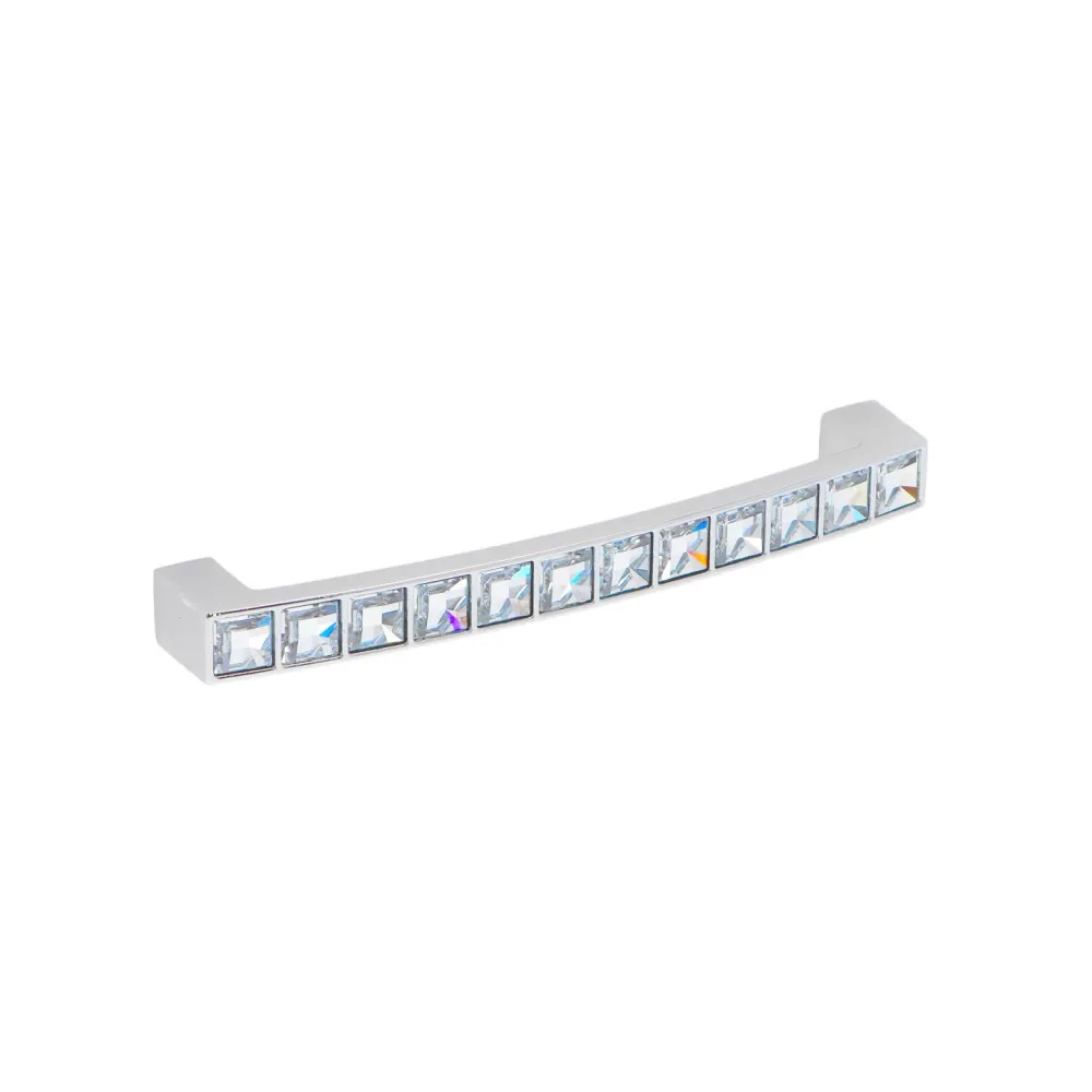 CABINET HANDLE art.:550 128mm CHROME / with Swarovski® crystals CLEAR