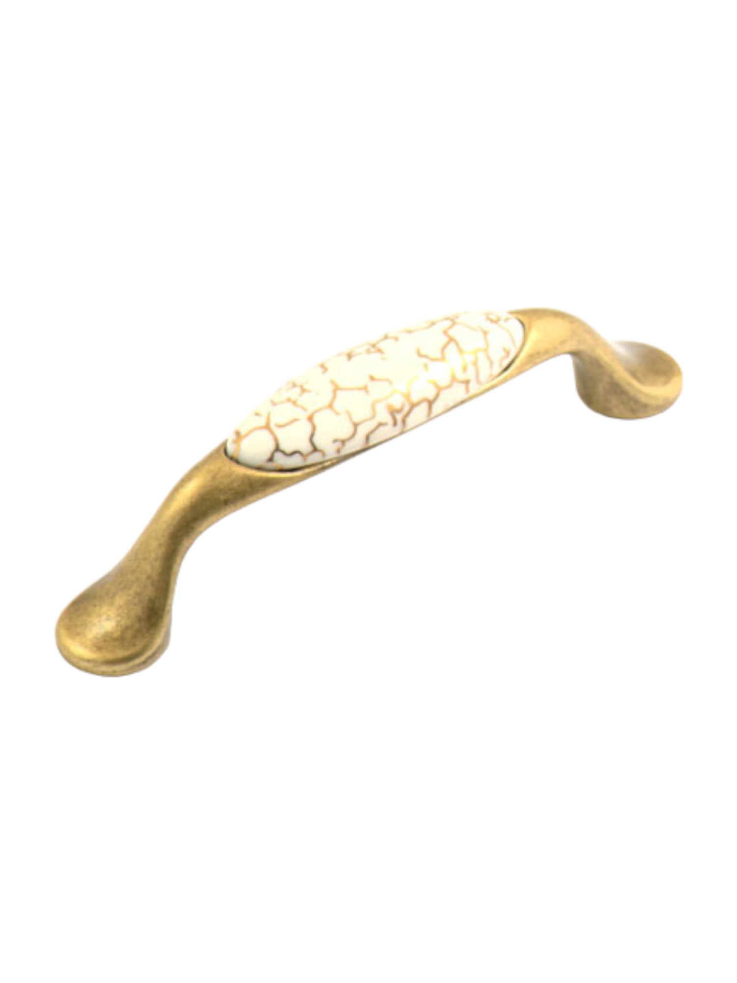 CABINET HANDLE art.:M10.20 96mm BRASS / PORCELAIN
