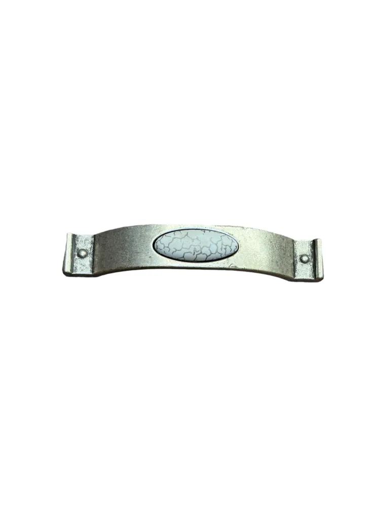 CABINET HANDLE art.:M26.20.A2.15G 128mm ANTIQUE SILVER/PORCELAIN