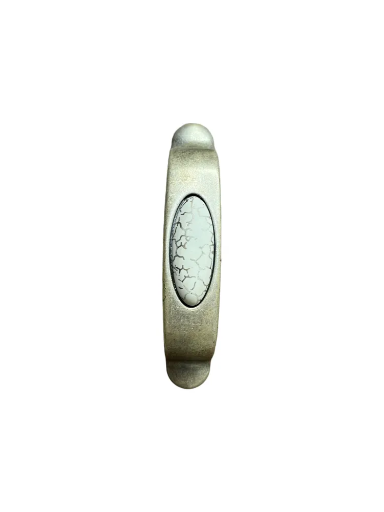 CABINET HANDLE art.:M27.20.A2.15G 96mm ANTIQUE SILVER/PORCELAIN