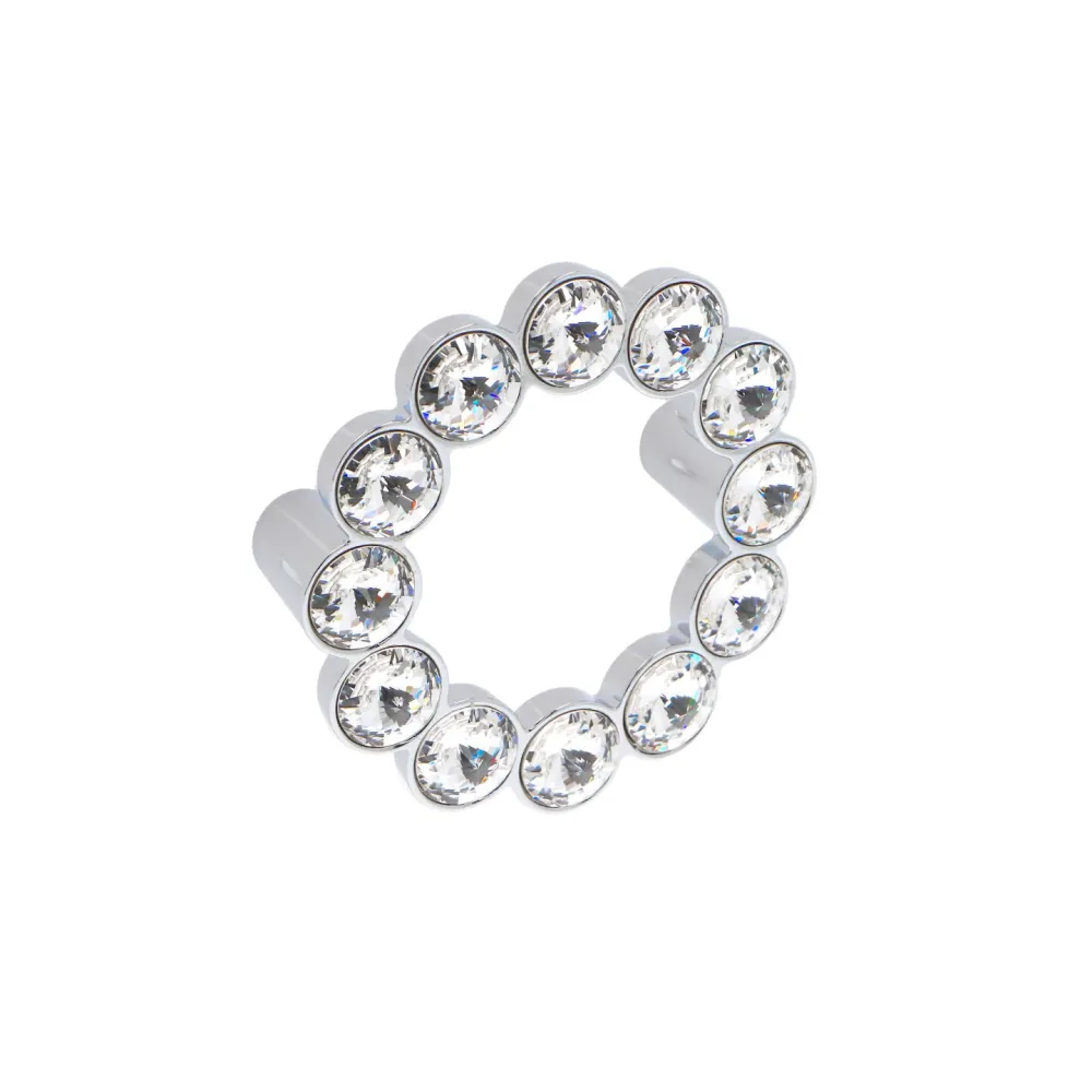 CABINET HANDLE art.: 633.A64.KR02 64mm CHROME with Swarovski® crystals