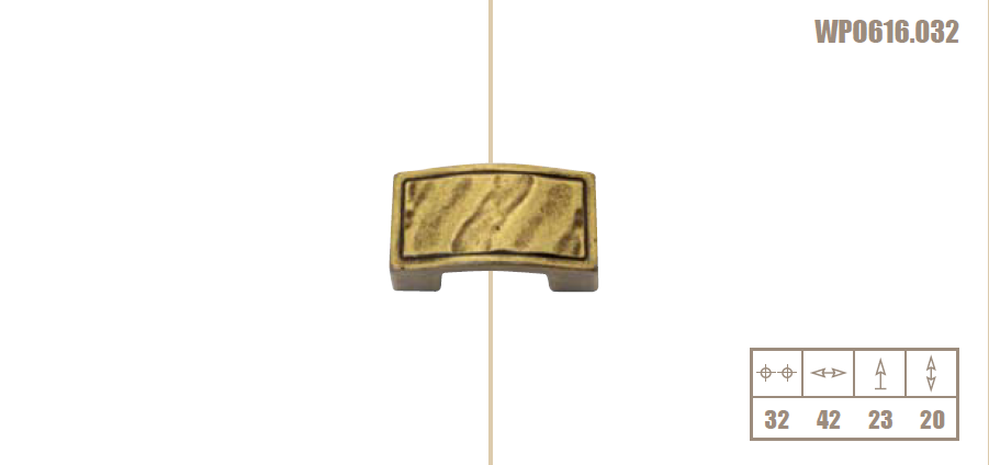 CABINET KNOB art.: 616 32mm BRASS