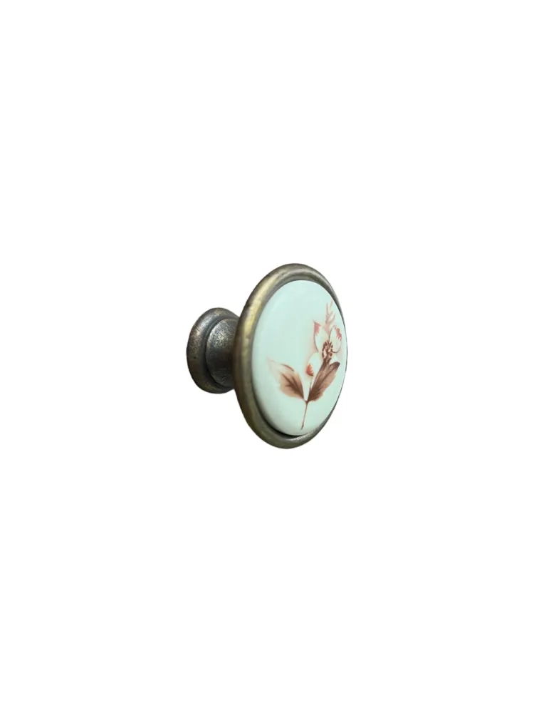 CABINET KNOB art.: P07.02 BRASS / PORCELAIN
