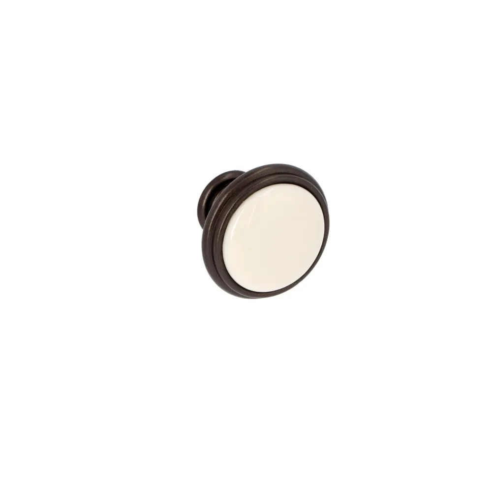 CABINET KNOB art.: P77.01 ANTIQUE BRASS / PORCELAIN