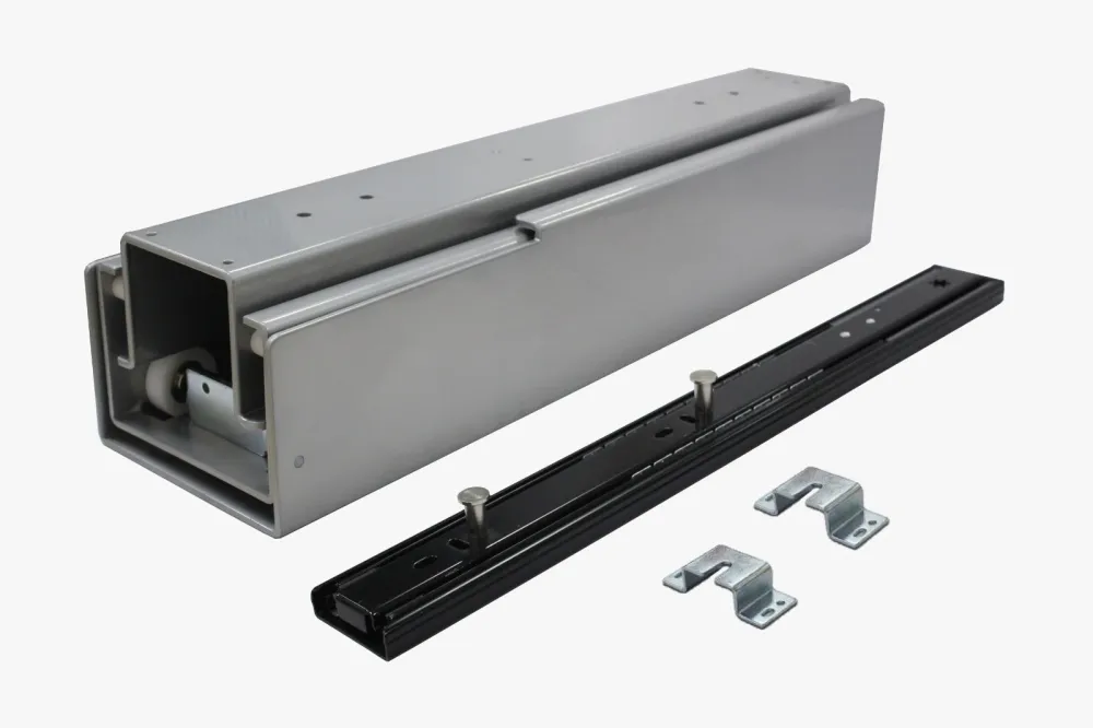 SLIDE FOR WOODEN PULL-OUT D=420mm <80kg SILVER