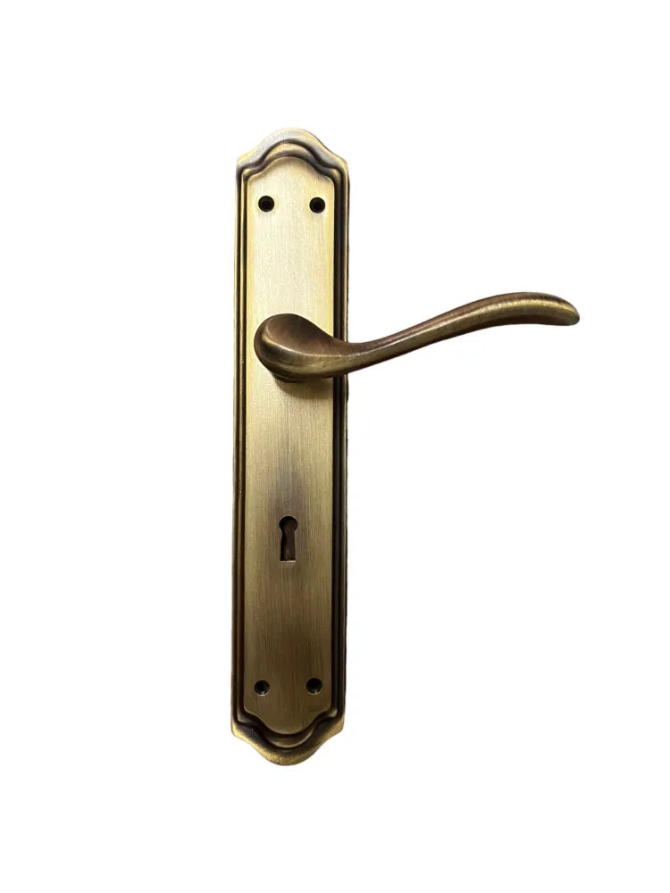 DOOR HANDLE ON PLATE art.: 2042/Α ENGLISH BRONZE (BRASS MAT)