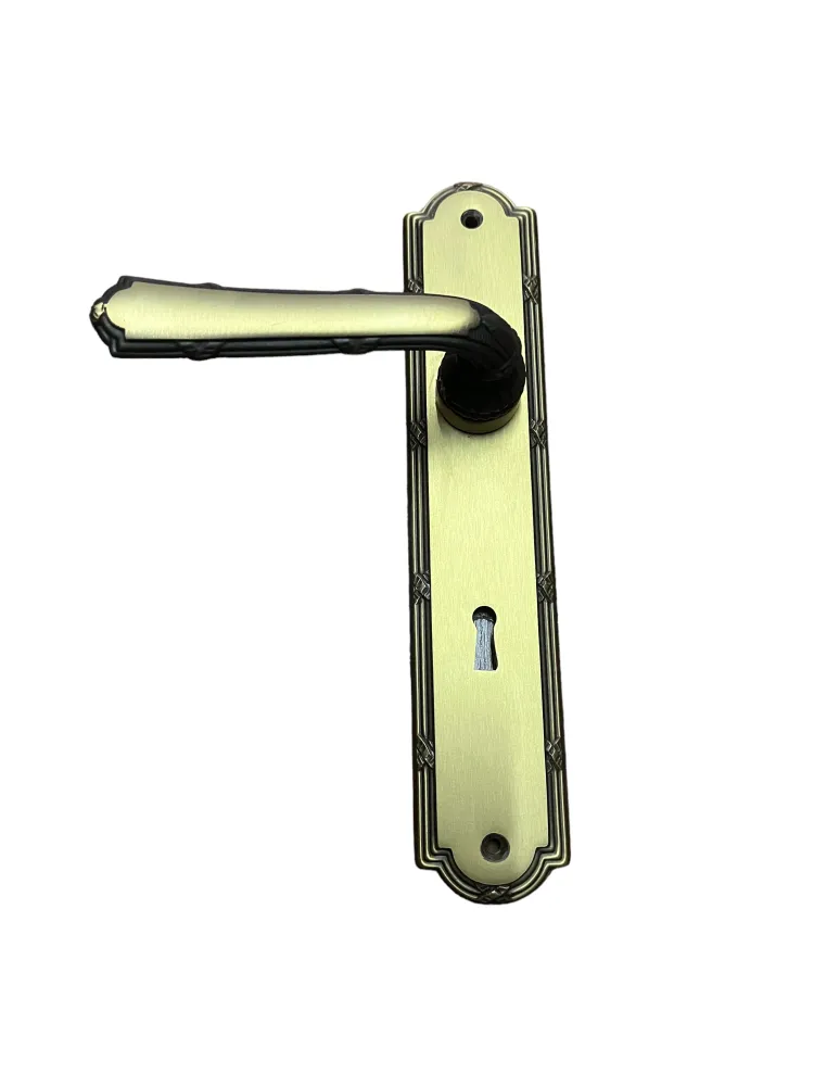 DOOR HANDLE ON PLATE art.: 6405 BRASS MAT