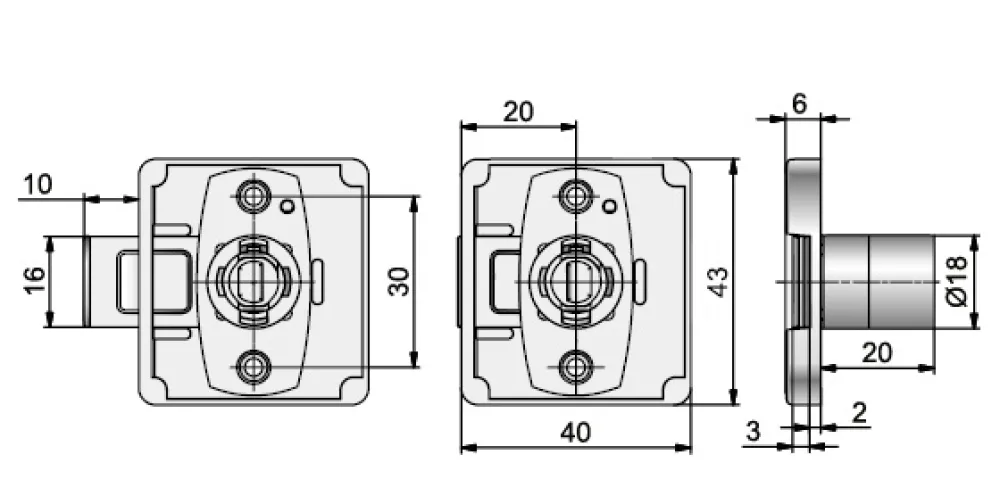 CASE LOCK (WITHOUT CYLINDER) BLACK