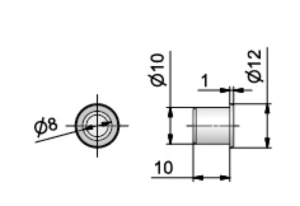 STRIKER - SOCKET FOR GLASS LOCK