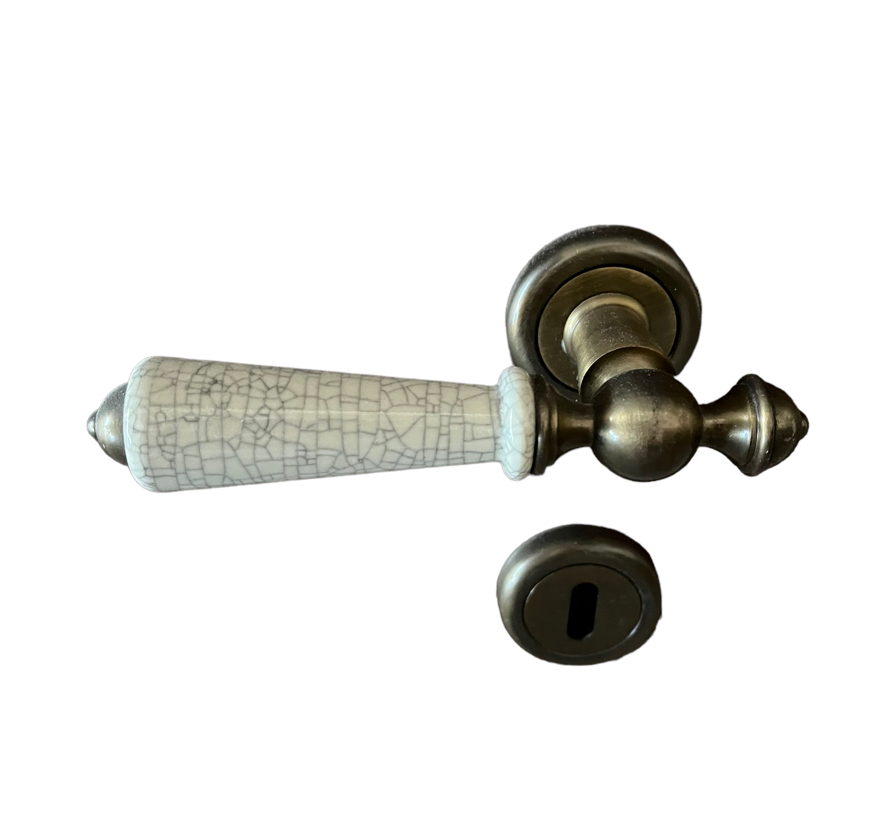 DOOR HANDLE art.: 0R6073 BRASS/PORCELAIN