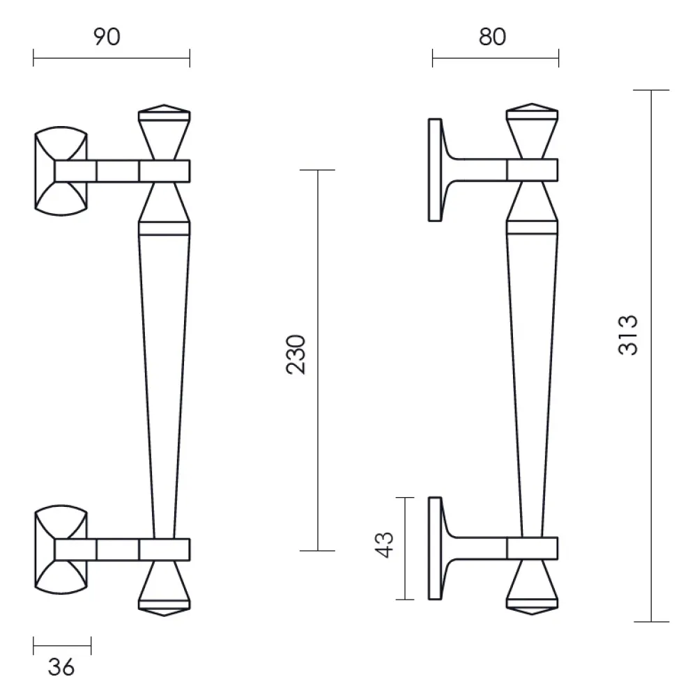 PULL HANDLE CONO MAT NICKEL