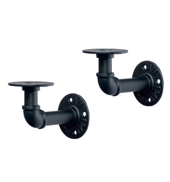 INDUSTRIAL SHELF SUPPORTS SET (2pcs) MAT BLACK