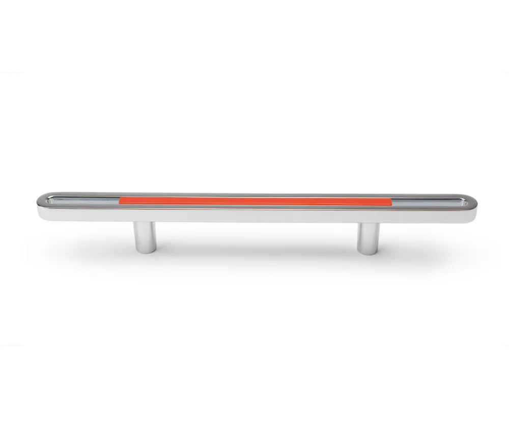 FURNITURE HANDLE CLIP 96/185mm CHROME / ORANGE