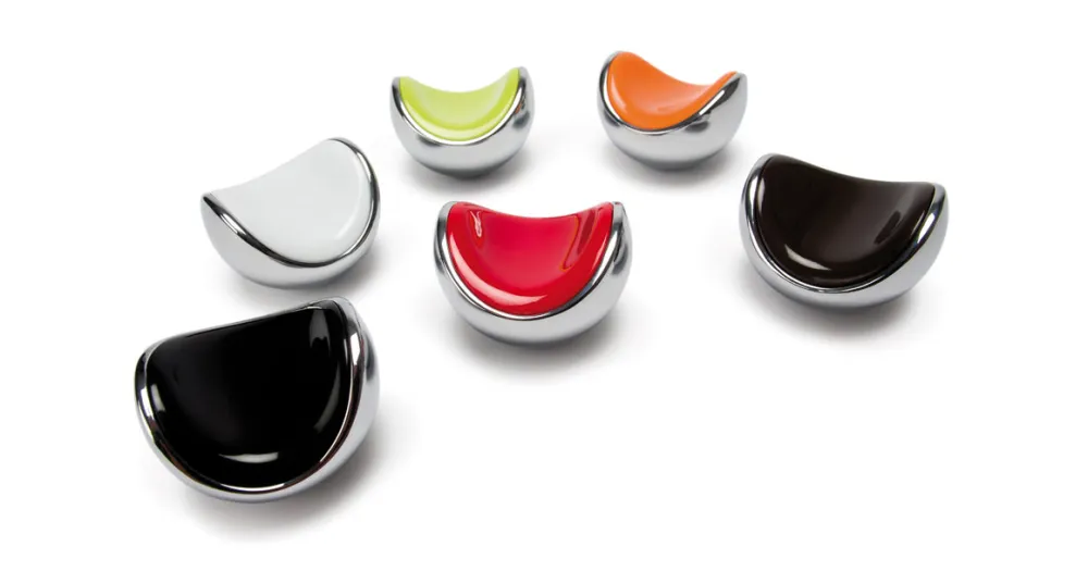 FURNITURE KNOB FRUIT 40mm CHROME / RED