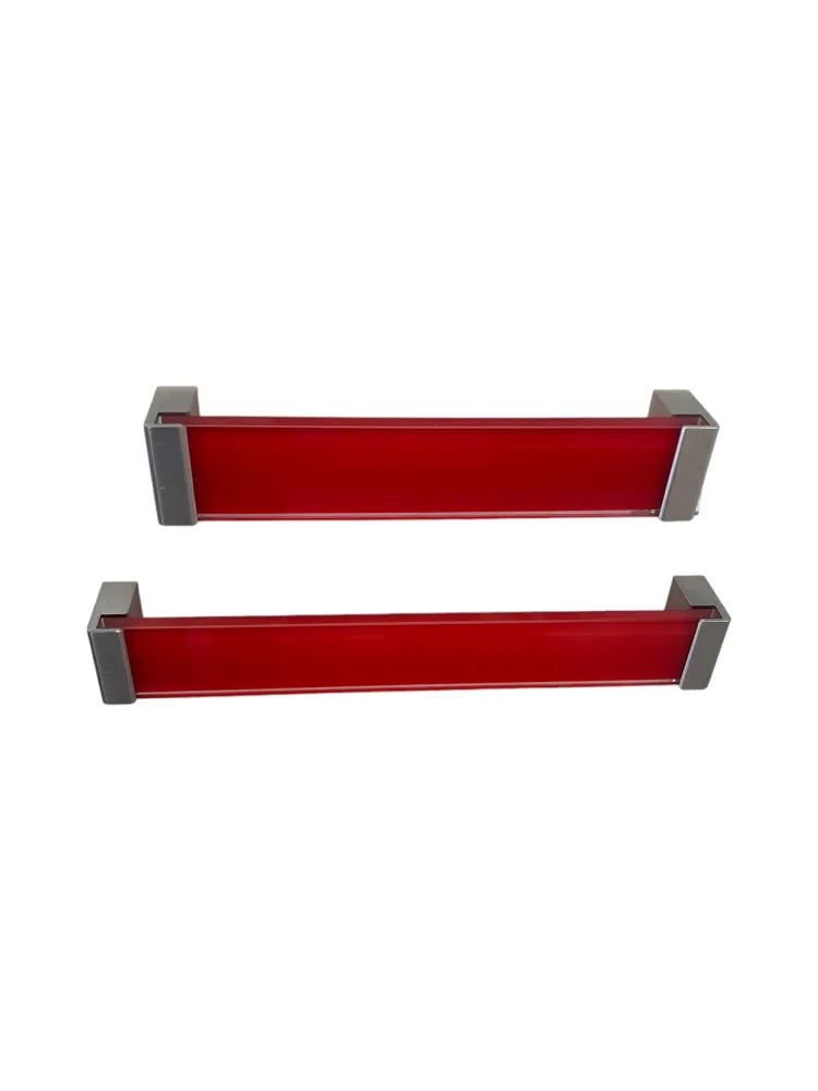 CABINET HANDLE art.: 4985 192mm MAT NICKEL / RED GLASS