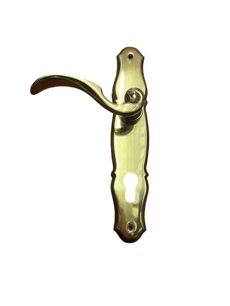 DOOR HANDLE ON PLATE art.: 876 / YALE KEY HOLE / GOLD